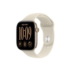 APPLE Watch Series 12 GPS + Cellular 42mm Light Gold Aluminium Case with Sand Sport Band - M/L (MJG34WF/A)
