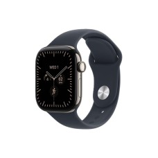 APPLE Watch Series 12 GPS + Cellular 42mm Natural Titanium Case with Navy Blue Sport Band - S/M (MJGF4WF/A)