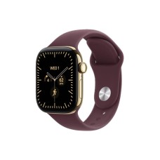 APPLE Watch Series 12 GPS + Cellular 42mm Radiant Gold Titanium Case with Burgundy Sport Band - M/L (MJGK4WF/A)