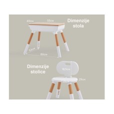 BBO SET DECIJI STO I STOLICA - NATUR