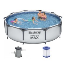 BESTWAY Okrugli porodični bazen sa metalnim okvirom filter pumpom 305x76cm Steel Pro MAX BESTWAY Okrugli porodični bazen sa metalnim okvirom filter pumpom 305x76cm Steel Pro MAX