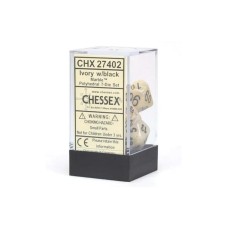 Chessex Kockice Chessex - Marble - Polyhedral - Ivory & Black (7) Chessex Kockice Chessex - Marble - Polyhedral - Ivory & Black (7)