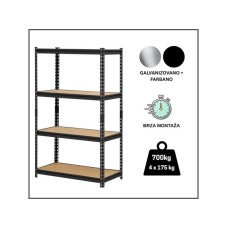 EPRO Metalna montažna polica Premium 150x70x30cm, metal-drvo, 700kg (4x175kg)