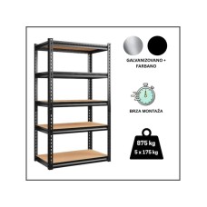 EPRO Metalna montažna polica Premium 180x120x45cm, metal-drvo, 875kg (5x175kg)