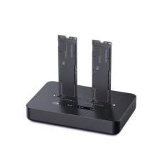 GEMBIRD DD2-U3M2 Gembird Desktop doking stanica sa dva USB Type-C M.2 NVME (i SATA) SSD ureðaja, crna