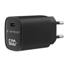 GEMBIRD GEMBIRD TA-UC-1C-PD60LCD-01-BK Gembird USB punjac 60W USB Type-C fast charger, LCD, black GEMBIRD GEMBIRD TA-UC-1C-PD60LCD-01-BK Gembird USB punjac 60W USB Type-C fast charger, LCD, black