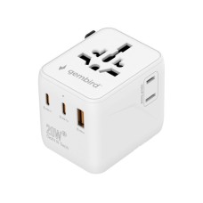 GEMBIRD GEMBIRD Travel adapter TPA-1A2C20-01-W Gembird Univerzalni 20W GEMBIRD GEMBIRD Travel adapter TPA-1A2C20-01-W Gembird Univerzalni 20W