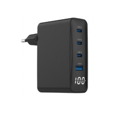 GEMBIRD TA-UC-PDQC100LCD-01-BK 4-port 100W GaN USB fast charger, LCD, black GEMBIRD TA-UC-PDQC100LCD-01-BK 4-port 100W GaN USB fast charger, LCD, black