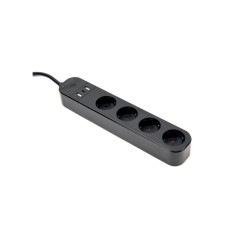 GEMBIRD TSL-PS-S4U-01 Gembird pametni produzni kabl sa USB punjenjem, 4 uticnice, 1,5m crni GEMBIRD TSL-PS-S4U-01 Gembird pametni produzni kabl sa USB punjenjem, 4 uticnice, 1,5m crni