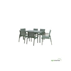 Green Bay Baštenski set sto + 6 stolica Olive (A+B)