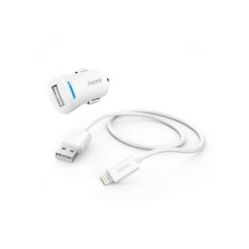 HAMA Auto Punjac Za IPhone, MFI, Beli, 12W, 5V/2,4A, 1m HAMA Auto Punjac Za IPhone, MFI, Beli, 12W, 5V/2,4A, 1m