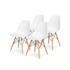Lemon Planet Set plastičnih trpezarijskih stolica 4 kom Aurora bela Lemon 25-KS005SET
