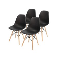 Lemon Planet Set plastičnih trpezarijskih stolica 4 kom Aurora crna Lemon 25-KS006SET