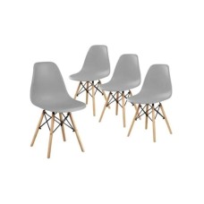 Lemon Planet Set plastičnih trpezarijskih stolica 4 kom Aurora siva Lemon 25-KS007SET
