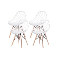 Lemon Planet Set trpezarijskih plastičnih stolica 4 kom Skandi bela Lemon 25-KS008SET