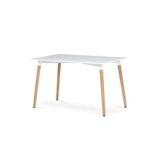 Lemon Planet Trpezarijski pravougaoni sto 120x80 cm sa drvenim nogarima beli Lemon 25-KS003
