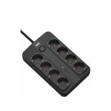 MAX Produžni kabl sa prenaponskom zaštitom sa 8 utičnica MPS-908SB-3M/3m/USB A & USB C port MAX Produžni kabl sa prenaponskom zaštitom sa 8 utičnica MPS-908SB-3M/3m/USB A & USB C port