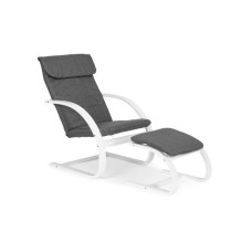 ModernHome Stolica za ljuljanje sa naslonom za noge White