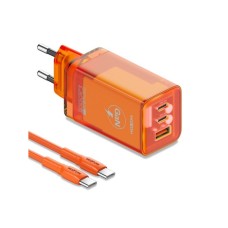 MOXOM Kućni punjač LX-HC824 60W PD Type C na Type C, narandžasta MOXOM Kućni punjač LX-HC824 60W PD Type C na Type C, narandžasta