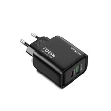 MOXOM MX-HC178 GaN USB+Type-C QC 18W PD 45W kućište punjača crno MOXOM MX-HC178 GaN USB+Type-C QC 18W PD 45W kućište punjača crno