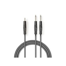 NEDIS COTH23200GY50 Stereo Audio Cable 2x6.35mm muski na 3.5mm muski, 5m, Dark Grey
