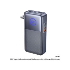 REMAX CP-17 65W sa teleskopskim kablom USB-C 20000mAh Powerbank sivi REMAX CP-17 65W sa teleskopskim kablom USB-C 20000mAh Powerbank sivi