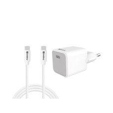 Sandberg 441-58 USB-C 20W Charger EU+USB-C>C, Incl. 1 m USB-C charge cable Sandberg 441-58 USB-C 20W Charger EU+USB-C>C, Incl. 1 m USB-C charge cable