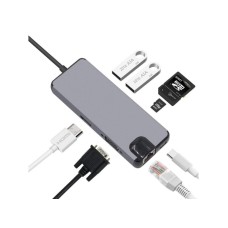 STARS SOLUTIONS Adapter Stars Solutions USB-C na HDMI/VGA/USB/SD/TF/LAN/PD sivi STARS SOLUTIONS Adapter Stars Solutions USB-C na HDMI/VGA/USB/SD/TF/LAN/PD sivi