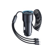 TRANYOO T-C23 Auto punjač 2x USB, 3/1 kabl, 30W TRANYOO T-C23 Auto punjač 2x USB, 3/1 kabl, 30W