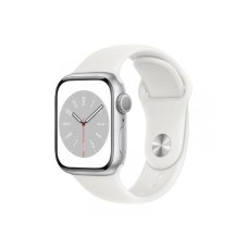 APPLE Watch S8 GPS 41mm Silver Aluminium Case with White Sport Band - Regular (mp6k3se/a)