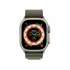 APPLE Watch Ultra Cellular, 49mm Titanium Case with Green Alpine Loop - Small (mnhj3se/a)