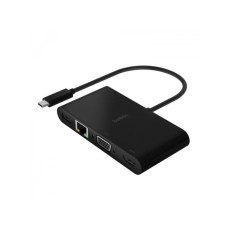 BELKIN USB-C Multimedia+Charge Adapter (GBE - HDMI - VGA - USB-A)Black (100W PD)Black(AVC004BTBK)