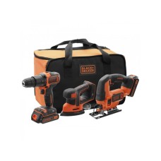 BLACK&DECKER BCK31S1S, akumulatorska bušilica, ubodna testera i delta brusilica + poklon torba