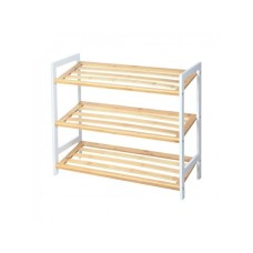 Bolzz Polica za obucu 3 nivoa bamboo bela