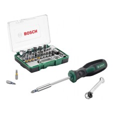 BOSCH 27-delni set bitova sa čegrtaljkom i ručnim zavrtačem 2607017331