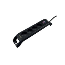 COMMEL Uticnica 4-struka + 2xUSB, prenaponska zastita, 2m crna HO5VV-F 3G1.5