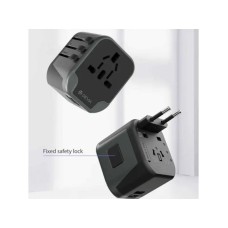 DEVIA Adapter Global EU/UK/US/AU, Crni