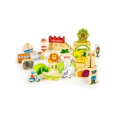 ECO TOYS DRVENE EDUKATIVNE KOCKE CITY ZOO 120 KOMADA