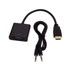 FAST ASIA Adapter HDMI (M) - VGA D-sub (F) + Audio kabl 3.5mm (M/M) crni