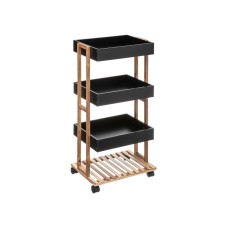 FIVE FIVE POLICA SA TOCKICIMA I 4 POLICE 40,2X30X87,7CM BAMBUS/MDF CRNA
