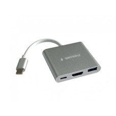GEMBIRD A-CM-HDMIF-05  TYPE-C TO HDMI + USB3.0 + PD ALUMINIUM (alt.A-CM-HDMIF-02-SG 1065)