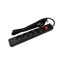 GEMBIRD SPG5-B-6(3G1.5)**produzni kabl sa zastitom 5 uticnica, 5V/3.1A USB-A+C 16A/3500W 1.8m (703) GEMBIRD SPG5-B-6(3G1.5)**produzni kabl sa zastitom 5 uticnica, 5V/3.1A USB-A+C 16A/3500W 1.8m (703)