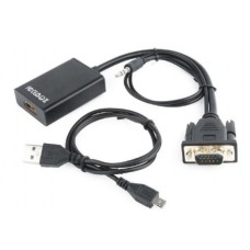 GEMBIRD VGA na HDMI + audio kabl, single port, crni (A-VGA-HDMI-01)