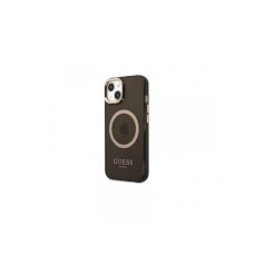 Guess Futrola za iPhone 13 Pro Black Gold Outline Translucent MagSafe