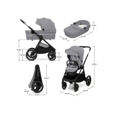 KINDERKRAFT Kolica za bebe 2U1 NEA 2 PLATINUM GREY