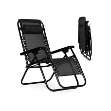 ModernHome Baštenska fotelja Zero Gravity Black
