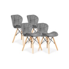 ModernHome Ferra trpezarijske stolice set 4 kom Velvet siva (KJC208 GRAY)