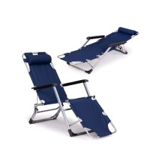 ModernHome Ležaljka za plažu 2u1 Dark Blue