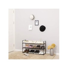 ModernHome Polica za obuću, crna, 3 nivoa
