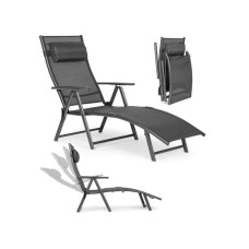 MultiGarden Sklopiva baštenska ležaljka za plažu sa podesivim naslonom i čeličnim ramom, Gray